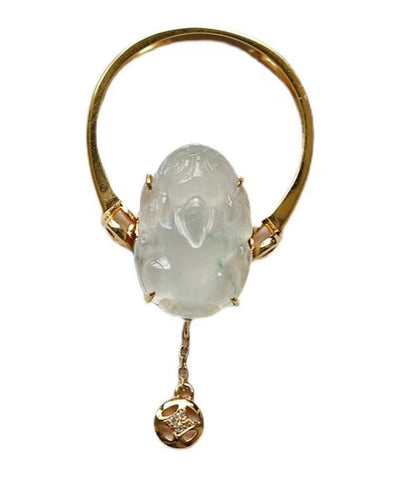 Feingold-Sterlingsilber-Oververgoldung Chalcedon Ein mythischer Wildtier-Quastenring 