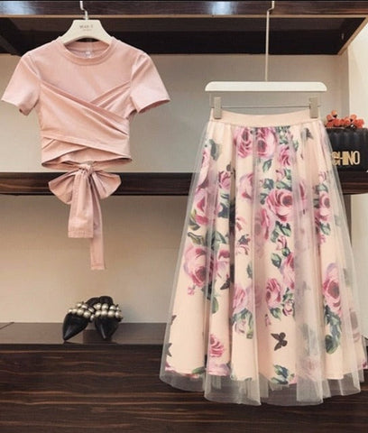 CONJUNTO DE CAMISETA Y FALDA MONICA 