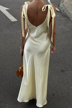 Elegant Backless Tie Bodycon Maxi Dress