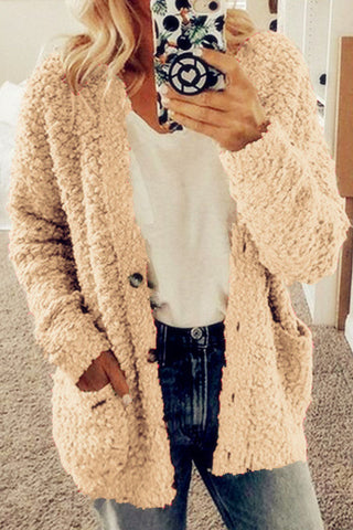 Prendas de abrigo de cuello redondo con parches lisos de estilo británico (10 colores) 