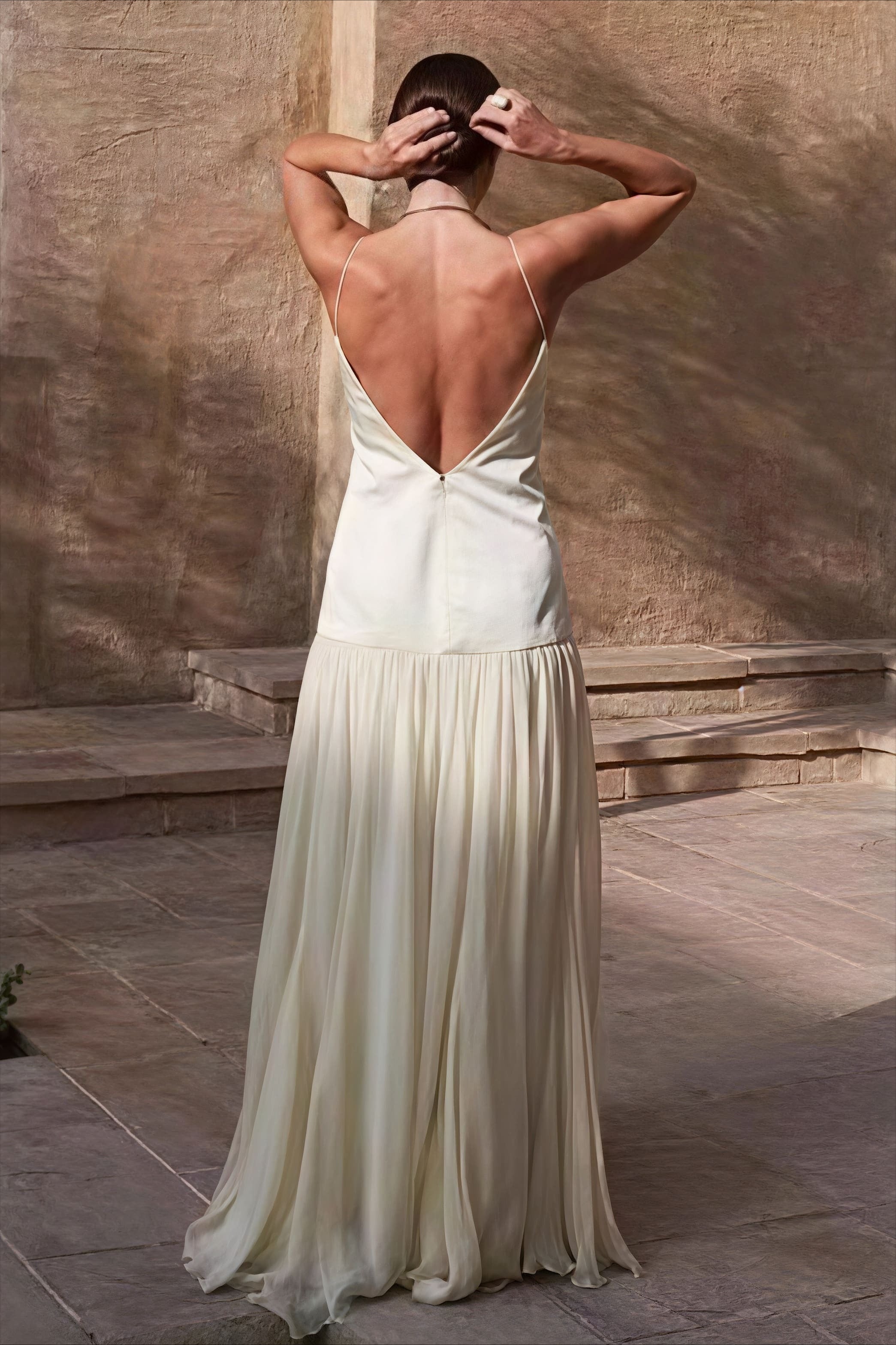 Elegant Solid Flowy Chiffon Cami Maxi Dress