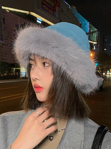 Women Winter Casual Solid Plush Warm Hat