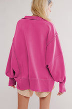 Oversized Split Collar Sweatshirt