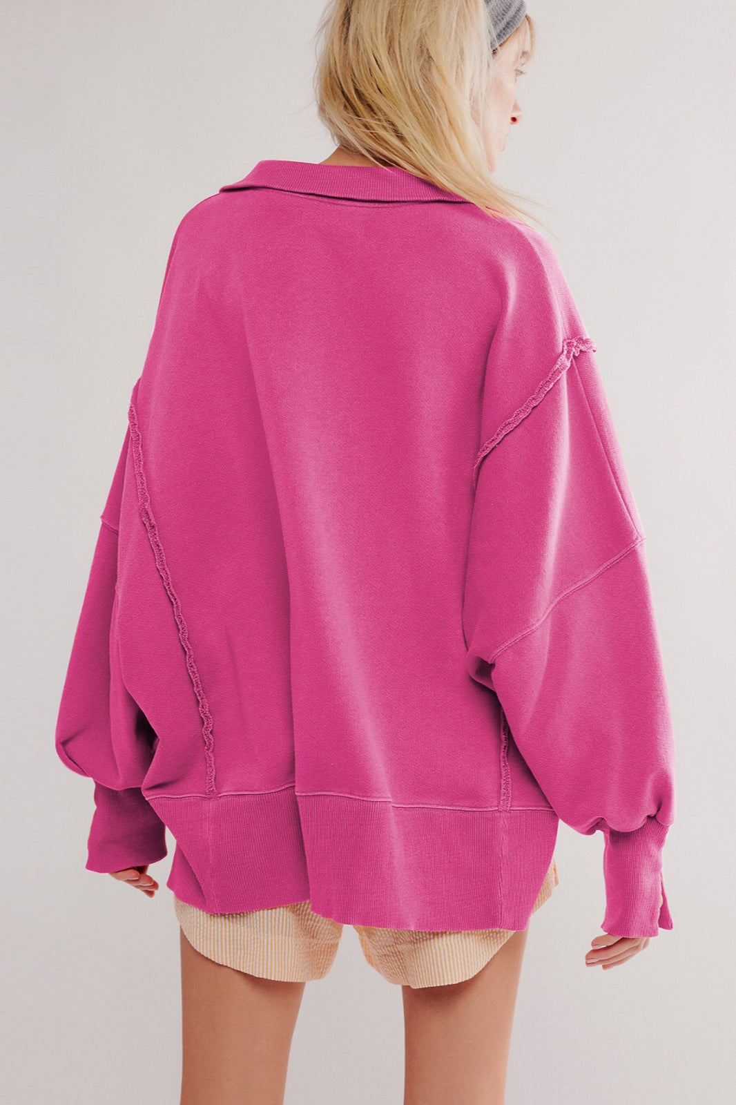 Oversized Split Collar Sweatshirt