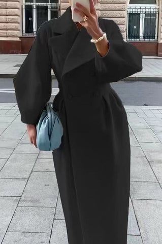 Winter Glam Contour Maximantel mit Umlegekragen 