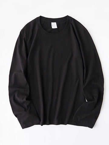 Women O-neck Long Sleeve T shirts Lady White Cotton Tops Female Soft Casual Tees Women's Black T-shirt