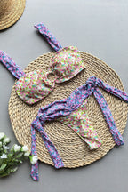 Floral Nylon Triangle Bikini Set