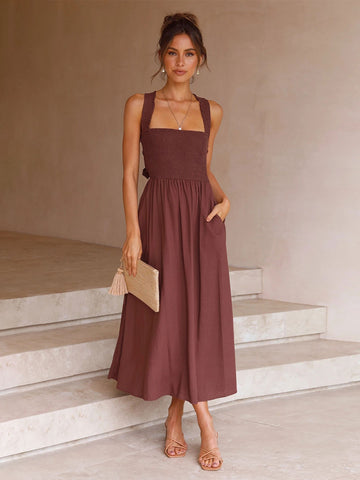 Geburtstags-Maxikleid, ärmellos, lässig, langes Lagenkleid 