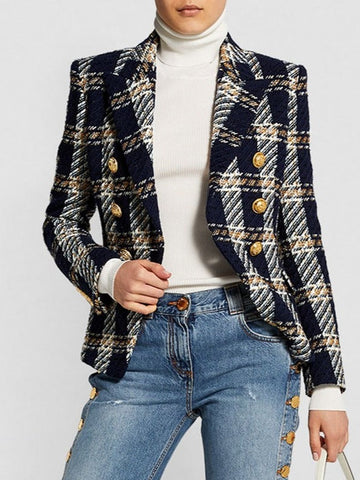 BLAZER DE PASARELA A CUADROS HEILEY 