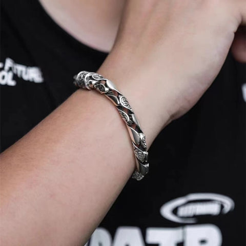 Sterling Silver Ivy Engraved Bracelet