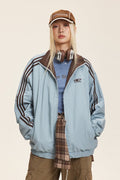 Reversible Stand Collar Colorblock Jacket