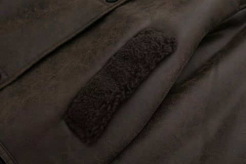 Damen Kleidung Pelz Langarm Kragen Doppelseitige Jacke Mantel Damen Mantel 