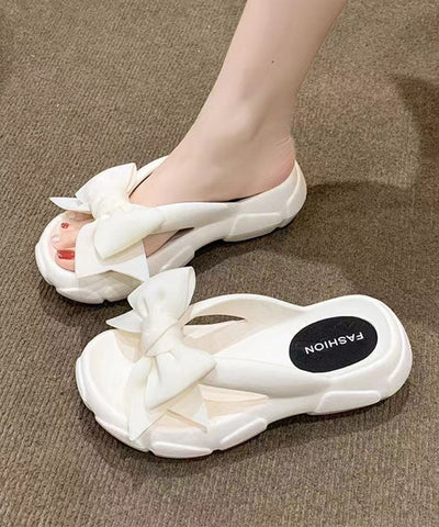 Mode Bogen Spleißen Hausschuhe Schuhe Rose Peep Toe 
