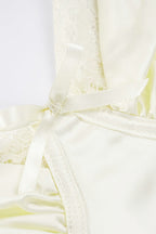 Sweet Satin Bow Ruched Cami Top