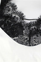 Sexy V Neck Lace Splice Maxi Dress