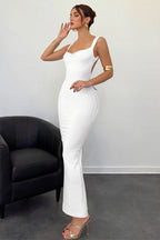 Backless Bow Slim Maxi Dress