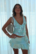 Chic Deep V Sequin Lace Slim Cami Top