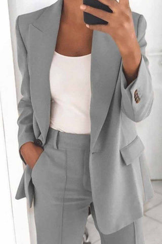 Chicindress Zweiteiliger modischer Cardigan-Blazer mit Revers (5 Farben) 