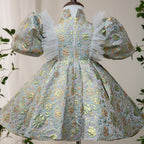 Ballkleider für Kleinkinder, Mädchen, Kommunion, Geburtstag, Festzug, Blumenperlen, Prinzessinnenkleid 