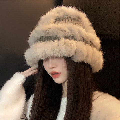 Women Winter Knitted Plush Warm Hat