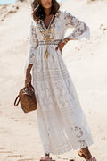 Tassel Lace Spliced Long Boho Dress