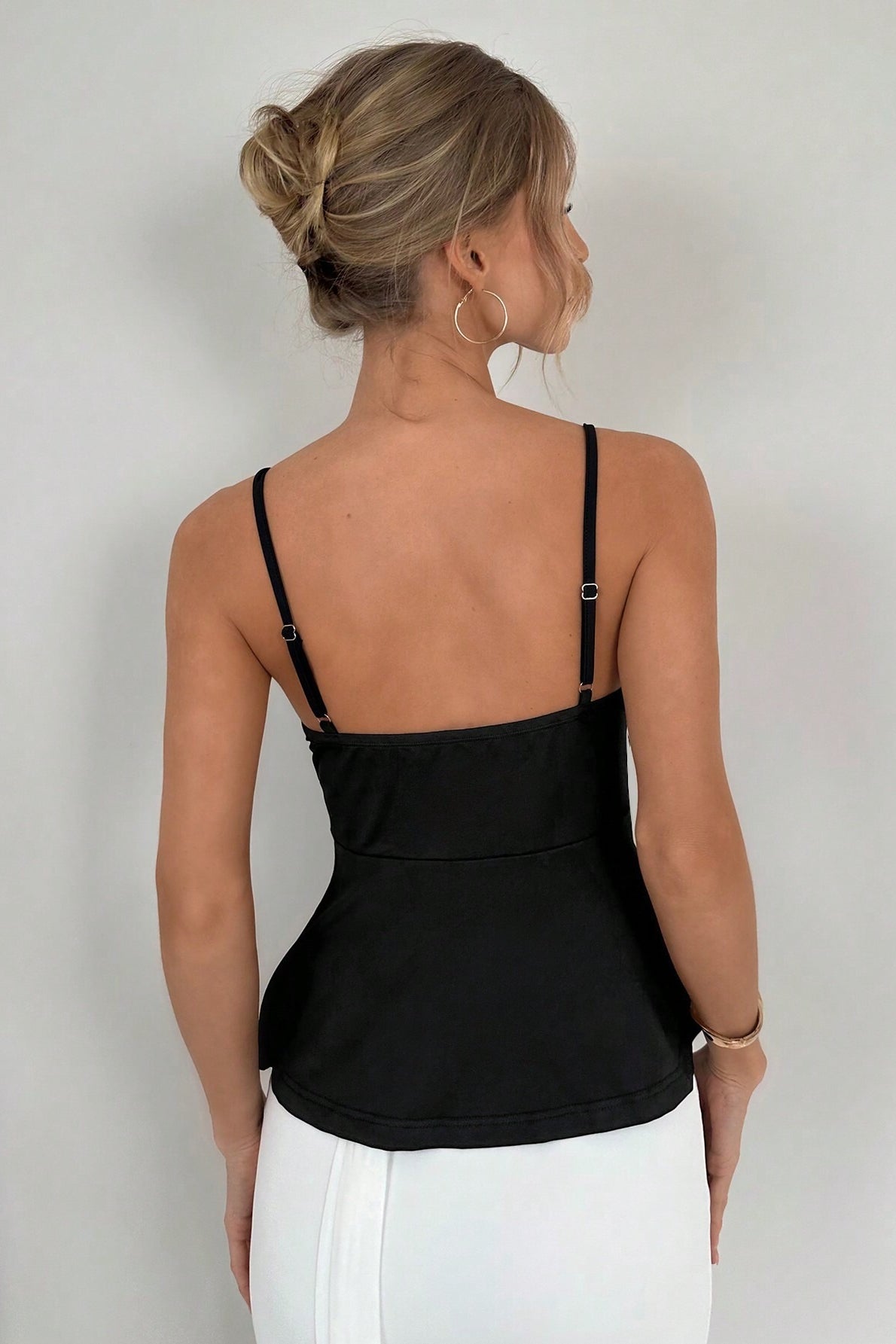 Sexy Minimal Solid Tie Slim Cami Top