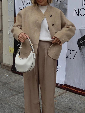 Izzy – Übergroßer Mantel aus Wollmischung 