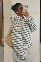Striped Colorblock Pullover Hoodie
