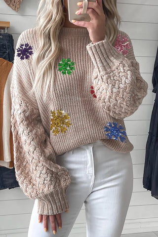 sequin snowflake sweater