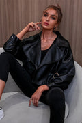 PU Leather Long Sleeve Jacket