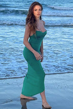 Backless Spaghetti Strap Bodycon Maxi Dress