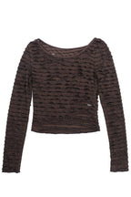 Ruffle Textured Sheer Layered Blouse