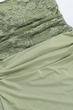 Lace Splice Bodycon Tube Maxi Dress