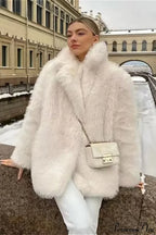 Eco Faux Fur Solid Chic Cropped Coat
