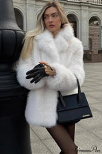 Eco Faux Fur Solid Chic Cropped Coat