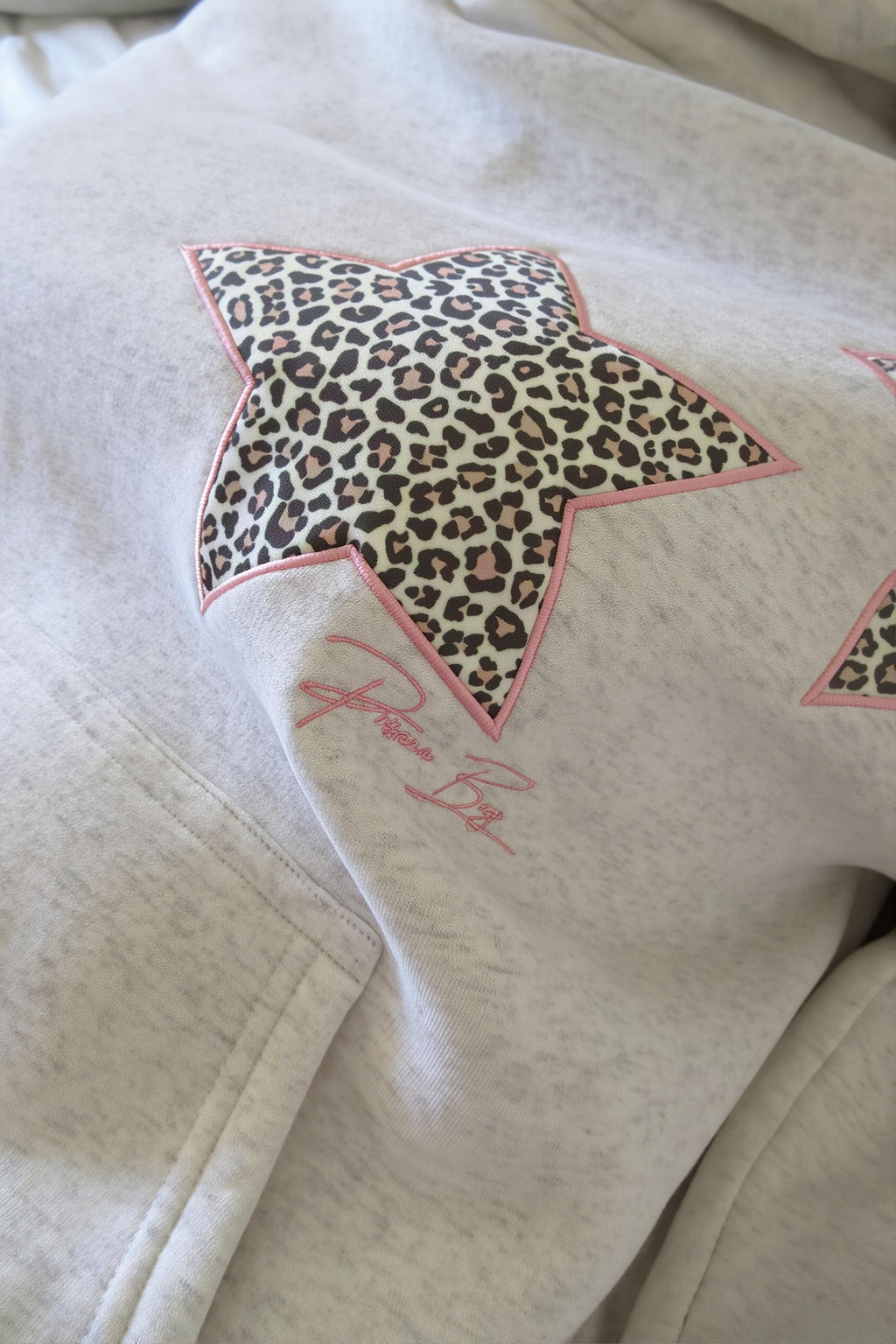 Star Embroidered Loose Pullover Hoodie