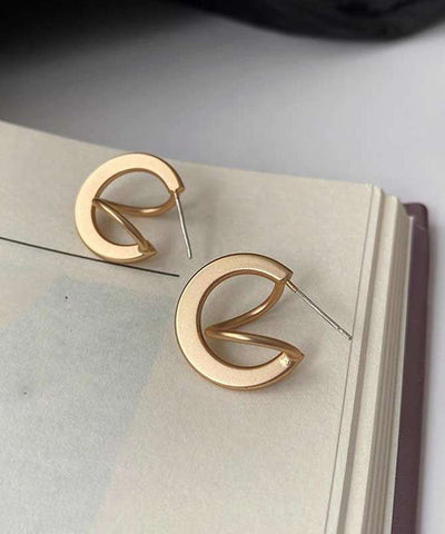 Pendientes de estilo frío para mujer con anillo superpuesto de oro DIY 