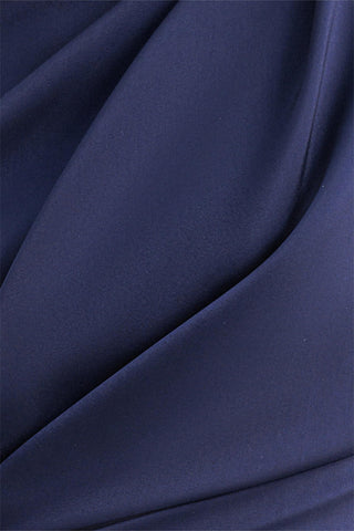 Vestido largo de satén con volantes fruncidos 