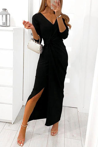 Midikleid mit verdrehtem Schlitz 