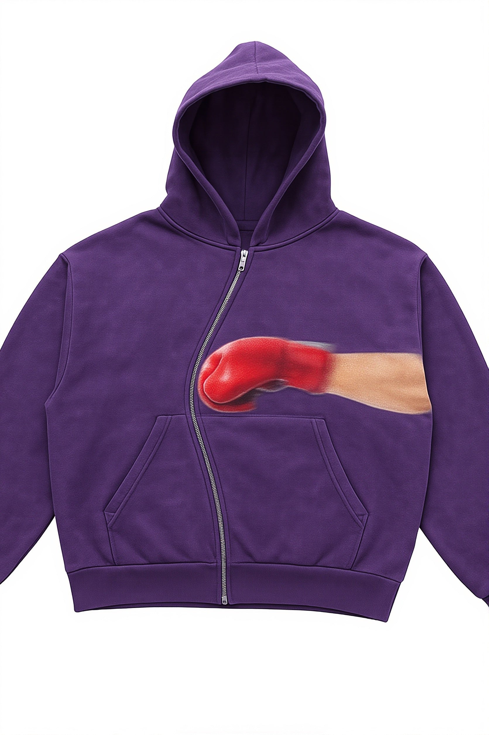Y2K Punch Graphic Zip Street Hoodie