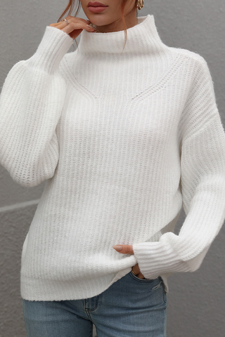 Casual Solid Patchwork Turtleneck Sweaters (6 Colors)