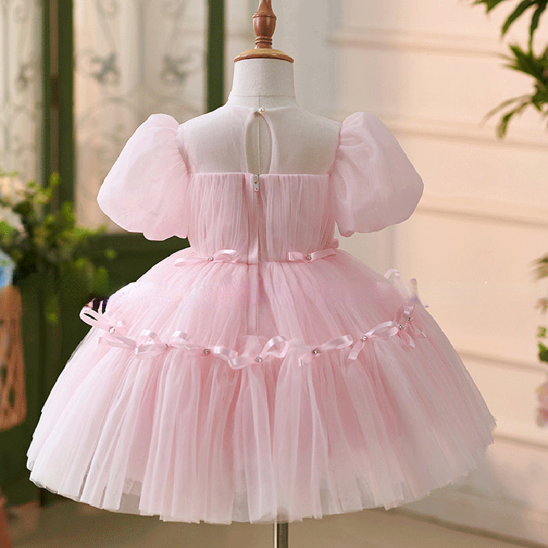 Vestido elegante de primera comunión para niña, vestido de fiesta para niña pequeña 