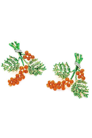 Pendientes de piña roja esmaltada 