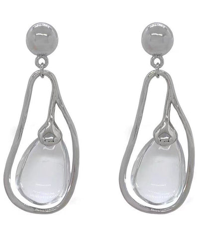 Boutique Silk Alloy Crystal Water Drop Drop Earrings