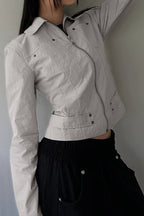 Zip Up Solid Color Utility Jacket