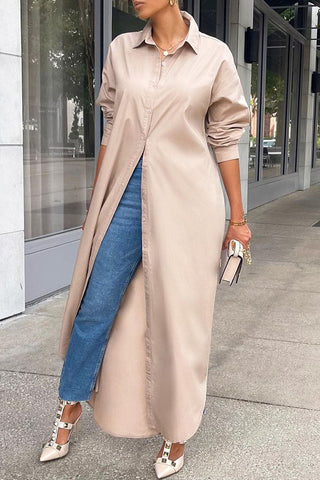 Blusas casuales de cuello vuelto con hebilla y retazos lisos (8 colores) 