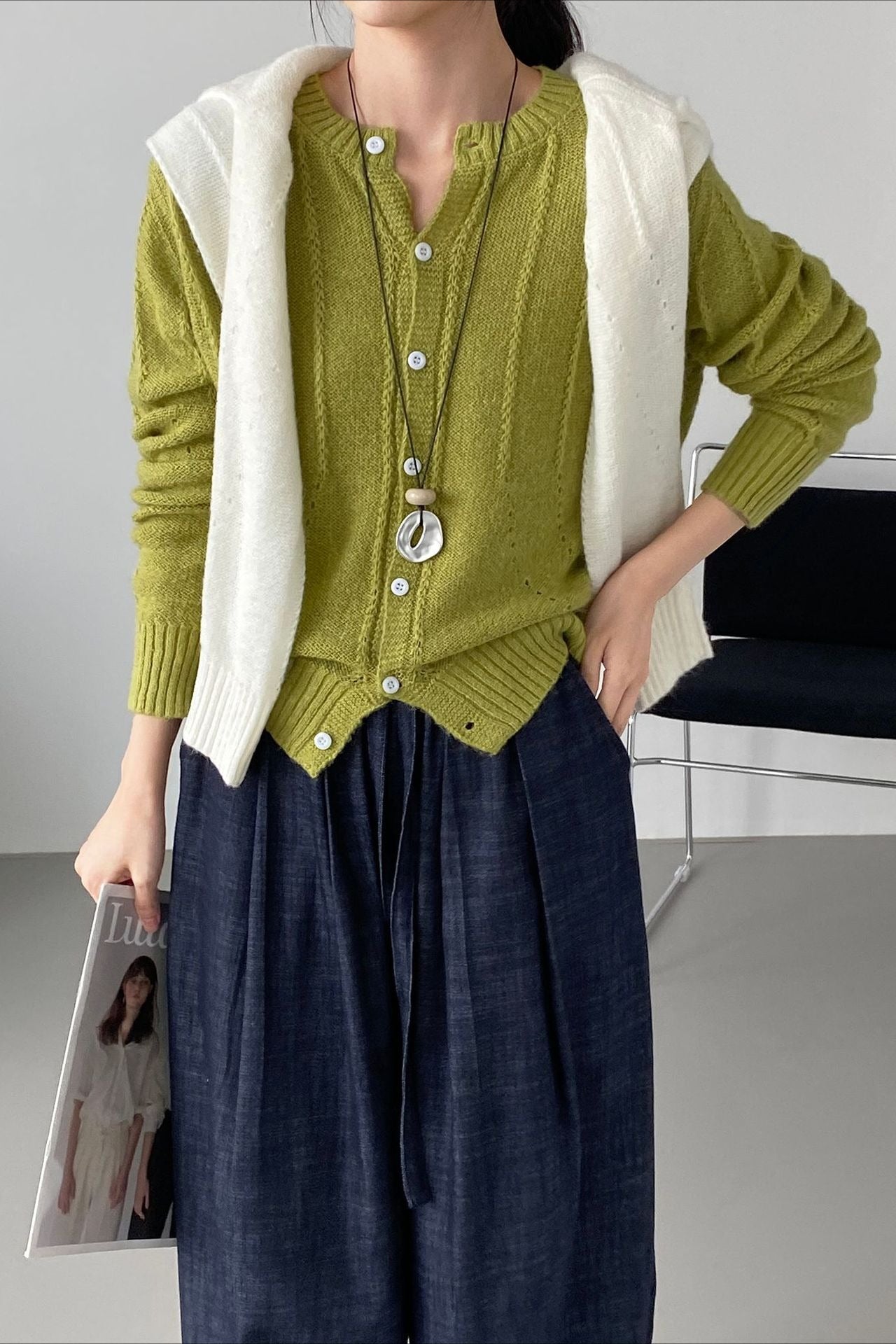 Atmospheric Wool Knit Cardigan