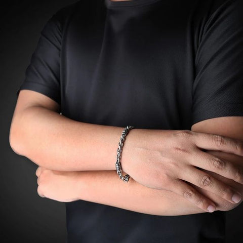 Sterling Silver Dragon Lucky Chain Bracelet