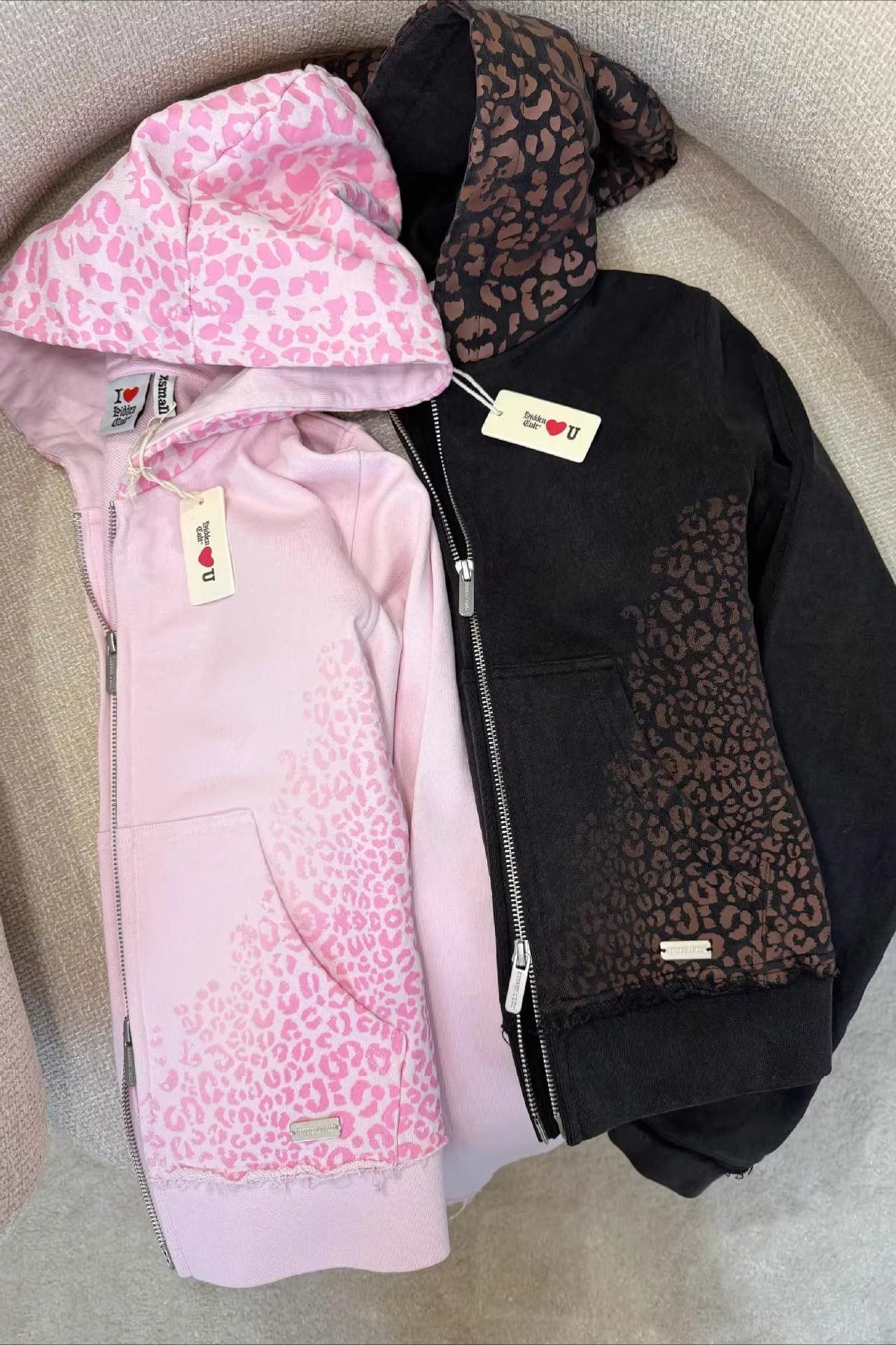 Y2K Crop Zip Hoodie Two Piece Set