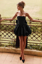 Sexy Strapless Backless Big Bow Formal Mini Dress